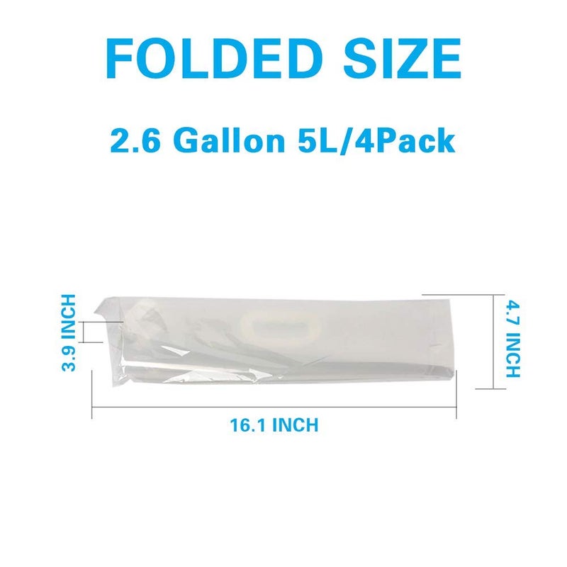 Soddeph Collapsible Water Container Bag, BPA Free Food Grade Clear Plastic Storage Jug for Sport Camping Riding Mountaineer,Freezable, Food Grade (4-pack-2.6 Gal) - Image 3